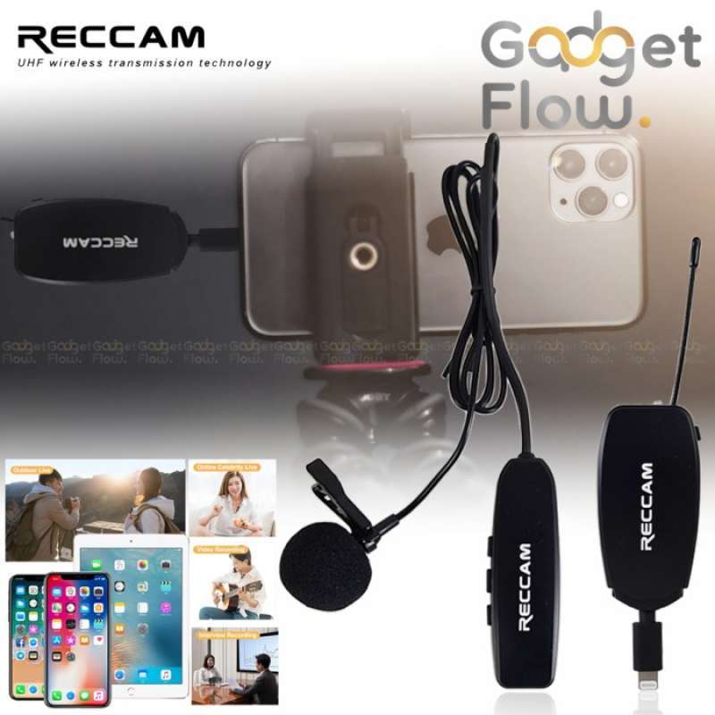 Promo Microphone Clip On Wireless UHF untuk Iphone X / 11 / 12 RECCAM