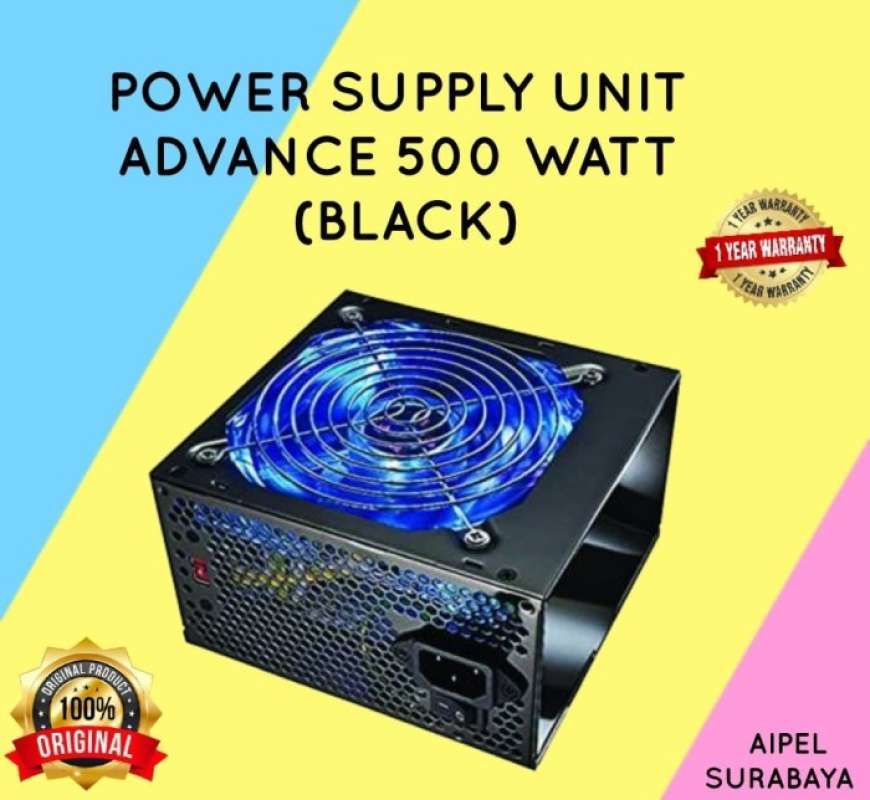 Jual 500W POWER SUPPLY UNIT ADVANCE 500 WATT ORIGINAL RESMI (BLACK