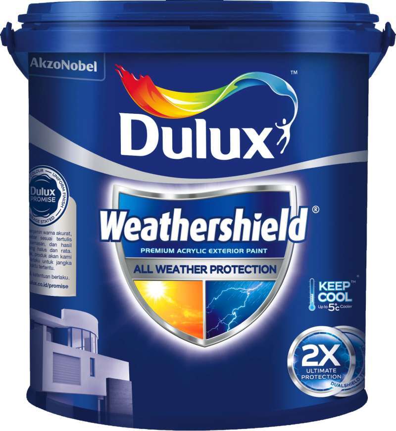 Promo Dulux Weathershield Dualshield READY MIX Cat Eksterior [20L] 2290 Brilliant White Diskon