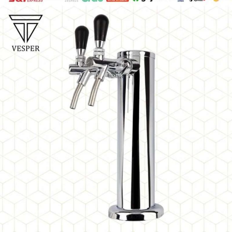 Jual Beer Tower Double Tap With Flow Control / Kran Kegerator Dispenser