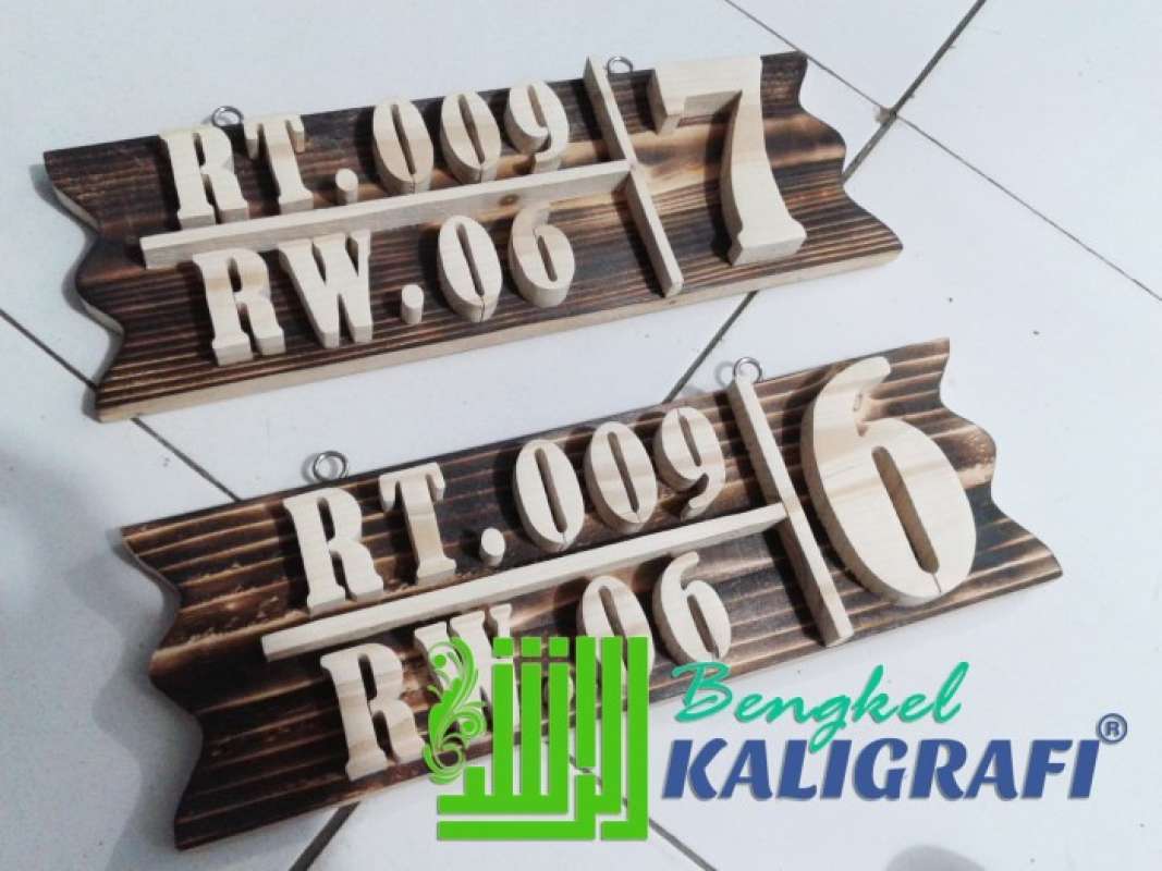 Promo Free Ongkir Nomer Nomor Rumah Kayu Model Rt Rw Dari Kayu Jati ...
