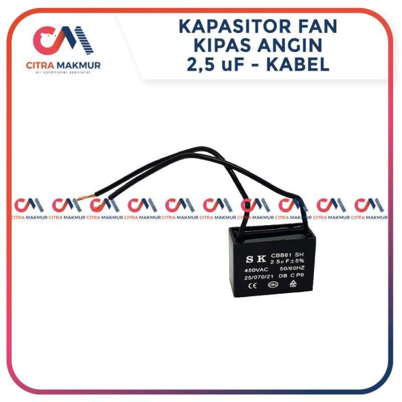 Jual Kapasitor Fan AC 2.5 uf SK Kabel 2 Kipas Angin Indoor 2,5 Kotak KW2 di Seller Citra Makmur