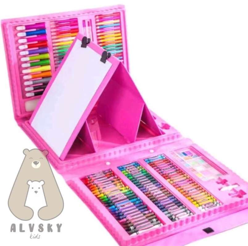 Jual CRAYON ANAK SET ISI 208 PCS PENSIL WARNA ALAT LUKIS SET CRAYON SET