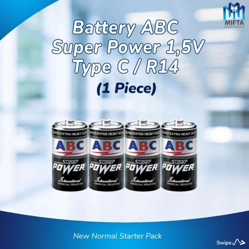 Jual Battery Tipe C / Baterai C / Baterai R14 / Baterai Abc Power R14 ...