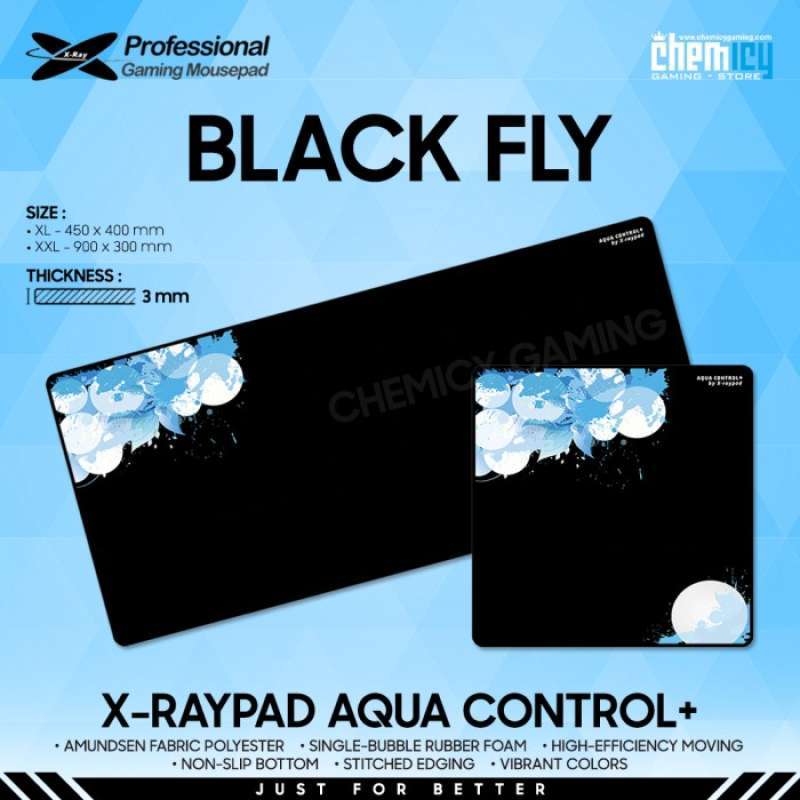 Jual XRaypad Aqua Control Plus Black Fly Gaming Mousepad di Seller