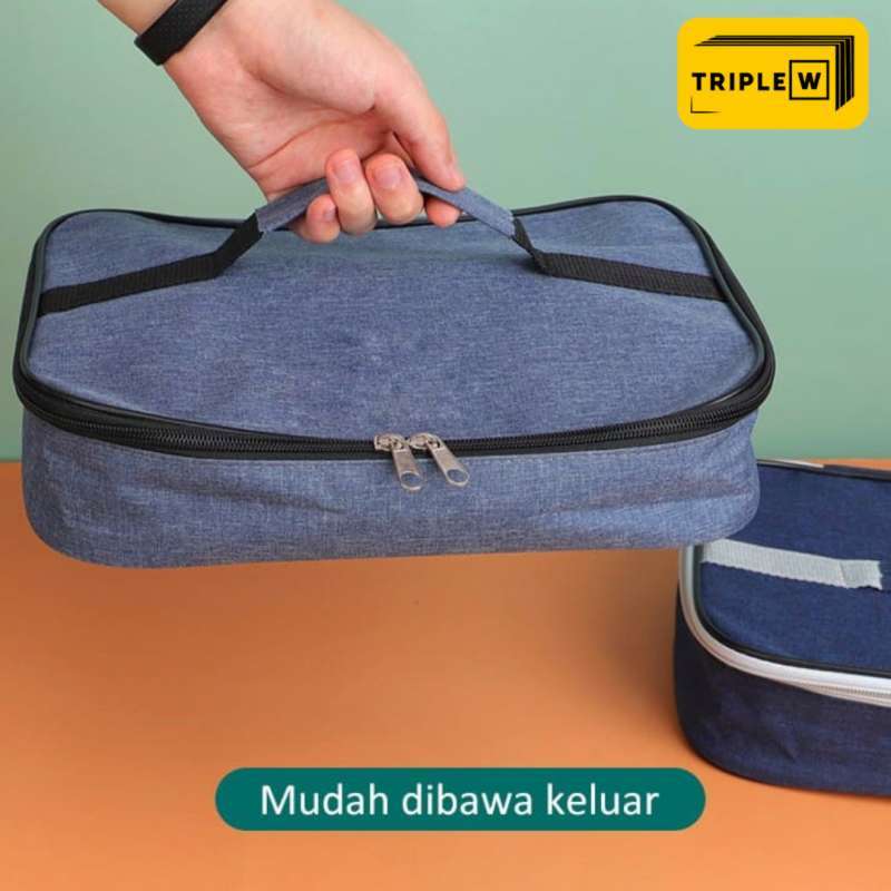 Promo Triple W Tas Bento Box Bekal Makan Pouch Lunch Box Premium Diskon