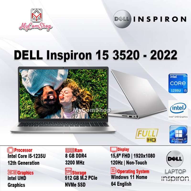 Jual DELL INSPIRON 15 3520 i51235U 8GB RAM 512GB SSD INTEL UHD 15,6