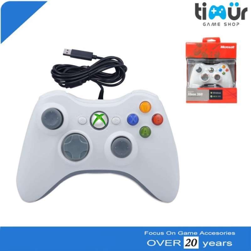 Jual PROMO Stick Stik Xbox 360 PC Laptop Wired Kabel Warna Putih di