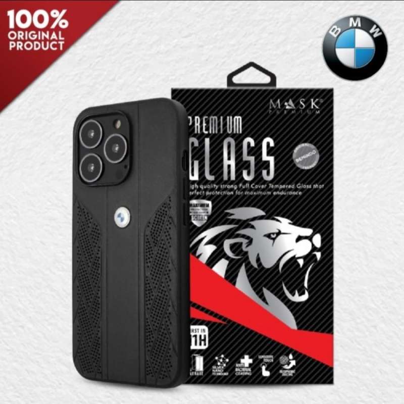 Jual Case iPhone 13 Pro Max - BMW Leather Curve Perforated - Black + T ...