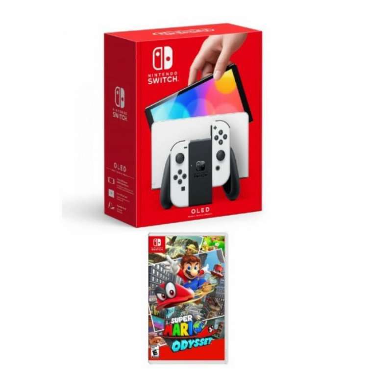 Jual Nintendo Switch Oled White + Super Mario Odyssey Switch Oled White ...