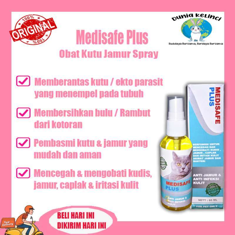 Promo Obat Kutu Jamur Spray Kucing 60 Ml Medisafe Plus Anjing Kelinci