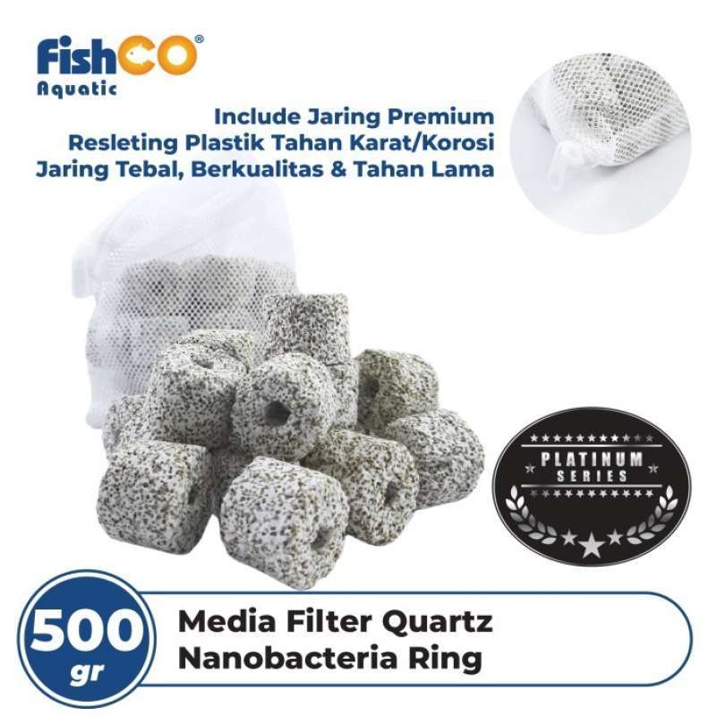 Jual Media Filter Aquarium Round Quartz Nanobacteria Ring 500Gr