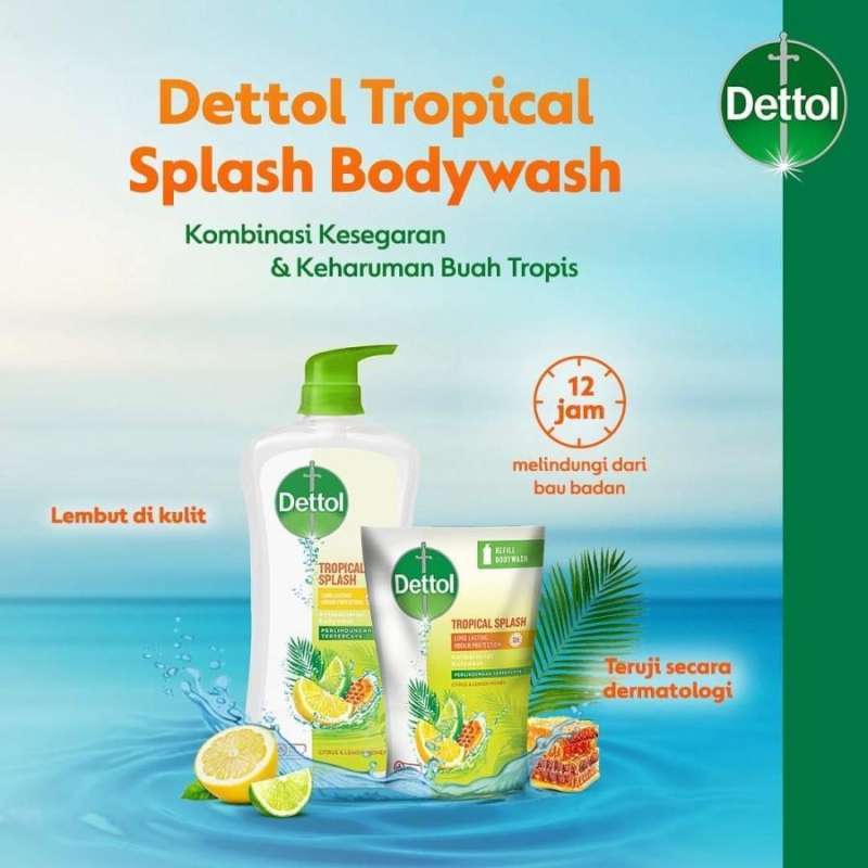 Jual [KEMASAN POUCH] NEW Dettol Body Wash Tropical Splash 410 ML di