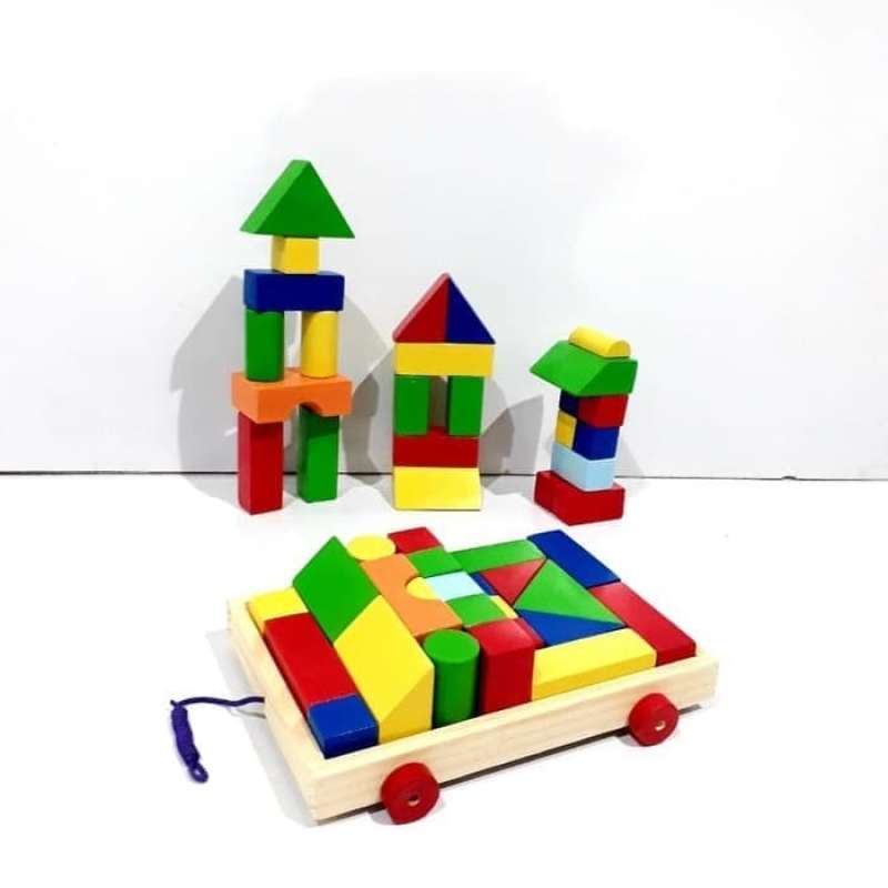 Promo Mainan Edukasi Anak Puzzle Kayu Mobil Block/Wooden Block Car