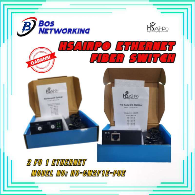 Jual Fiber Switch 100 Mbps HSAirPo HSCM2F1EPoE di Seller Bos