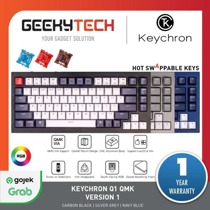 Promo Keychron Q1 Knob Version QMK 75 Custom Mechanical Keyboard