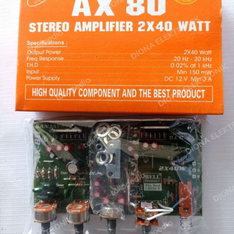 Jual kit power amplifier aktif 2x40 watt bell di Seller diona