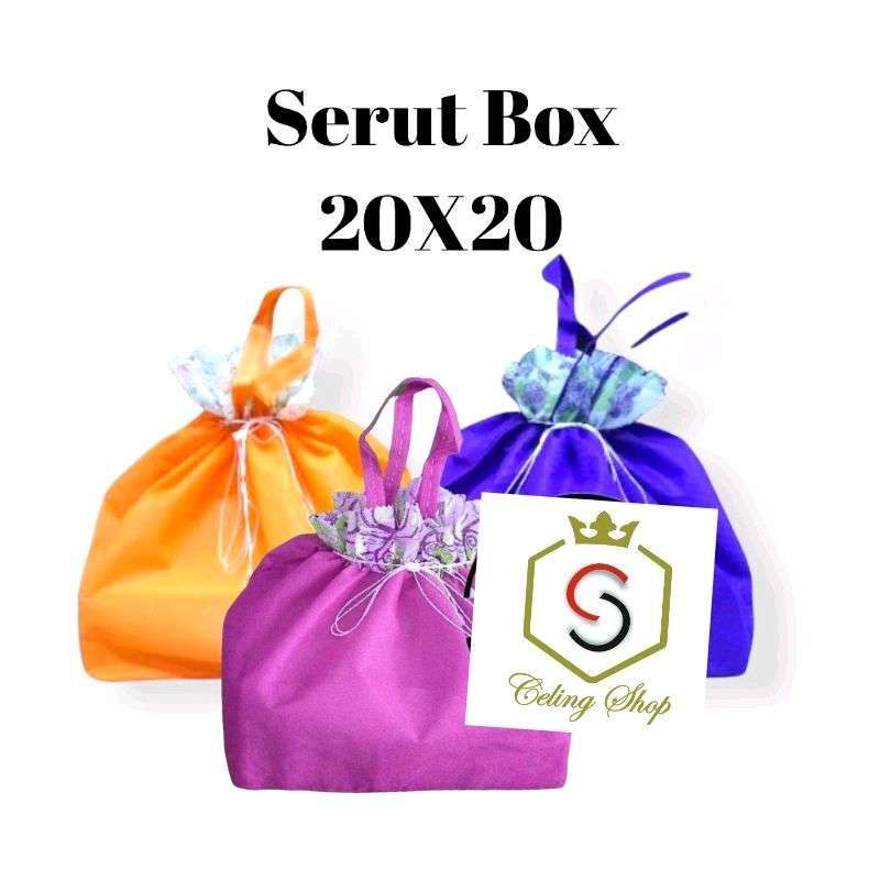 Promo tas box nasi 20x20 goodie bag KAIN SERUT PITA isi 12pc Diskon 9 di Seller Celing Market