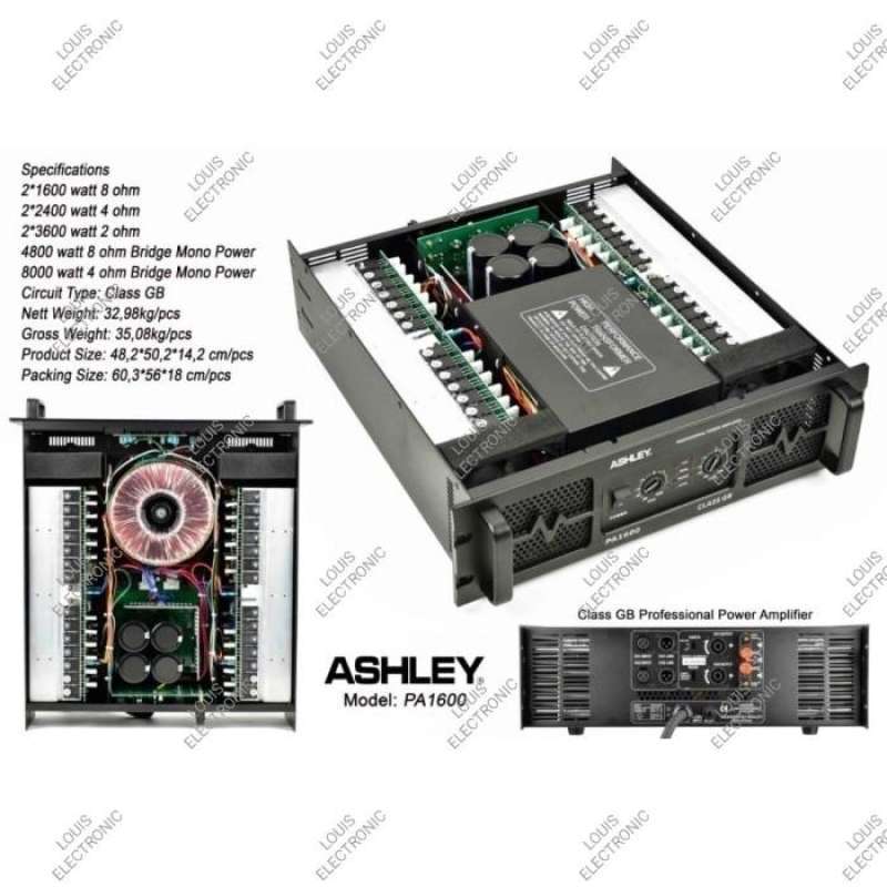 Jual Power Amplifier ASHLEY PA1600 PA 1600 Class GB ORIGINAL di Seller