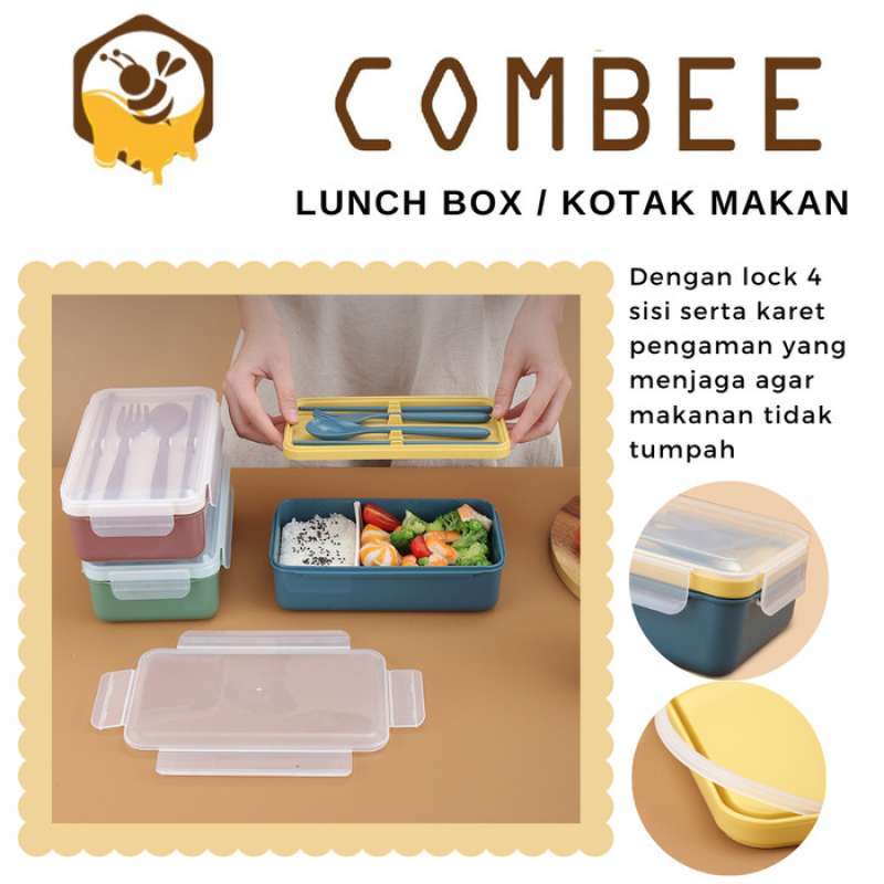 Jual DISKONNN Lunch box / kotak makan PP Food Grade set sekat anti