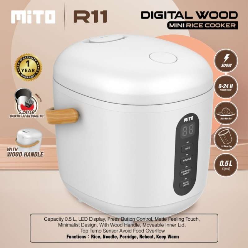 Jual MITO DIGITAL WOOD MINI RICE COOKER MULTIFUNGSI R11 MITOCHIBA R