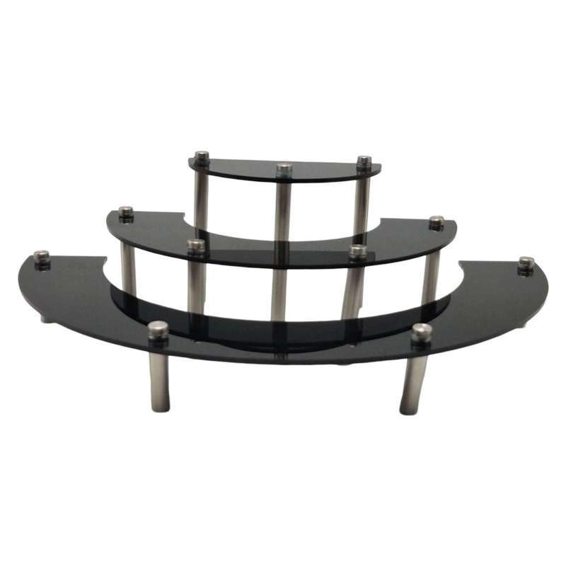 Jual Acrylic Display Stand with Metal Legs Cosmetic Showcase Display Risers Black di Seller