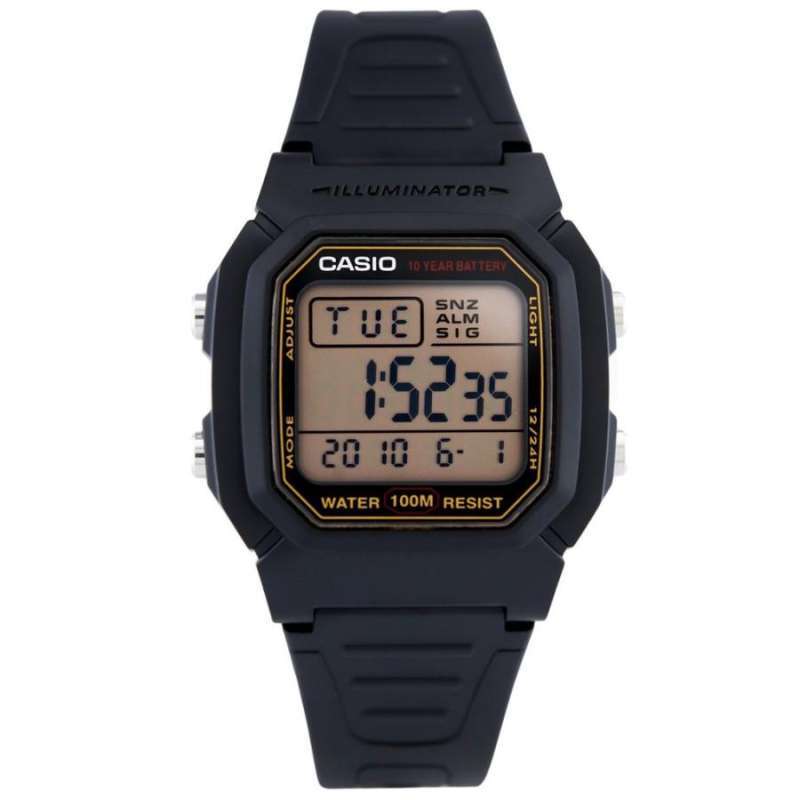 Casio W-800HG-9AVES Orologio Uomo - Digitale Con LED, Cronometro, Doppio Fuso E Impermeabile 10 Bar