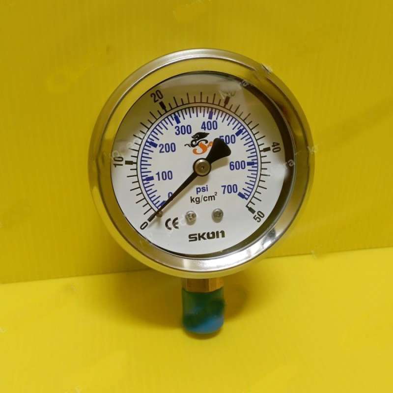 Promo Manometer Pressure Gauge Stainless Skon 4 Inchi 250 Bar / 3500 Psi Diskon 10 Di Seller