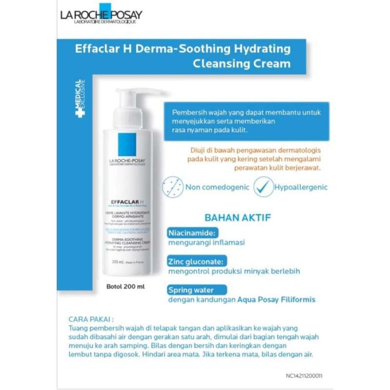 Jual La roche posay Effaclar HDermaSoothing Hydrating Cleansing Cream 200 di Seller Alfa