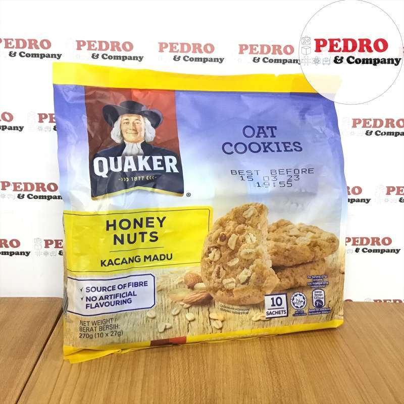 Jual Quaker oat cookies HONEY NUTS 270 gram (10pc) biskuit kacang
