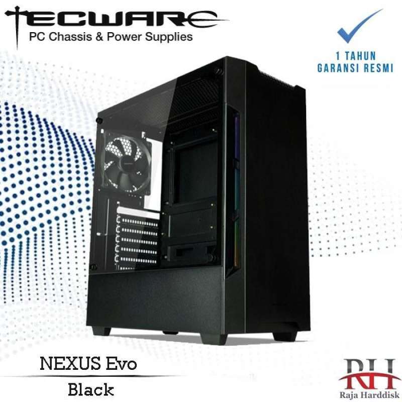 Jual Tecware Nexus EVO Black Tempered Glass Mid Tower ATX Case Black di Seller Raja Harddisk