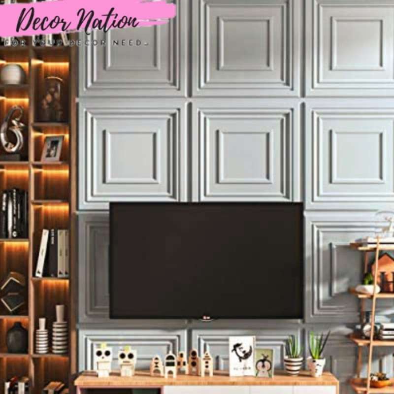 Promo decor.nationÂ® ORNAMEN DINDING PANEL 3D WALL PANEL PVC 50x50