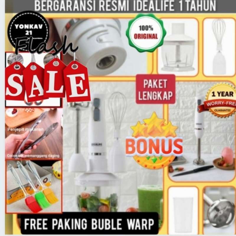 Promo Hand Blender Mixer Chopper Whisker 3 In 1 Idealife Multi Speed Il 215s Diskon 18 Di