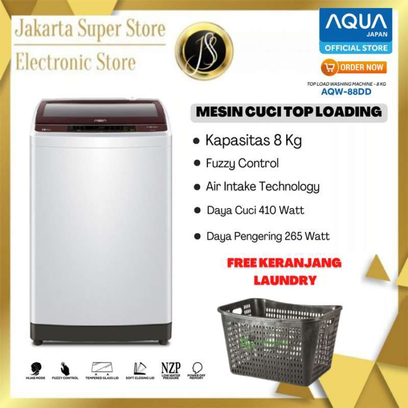 MESIN CUCI TOP LOADING AQUA 88DD (8KG)