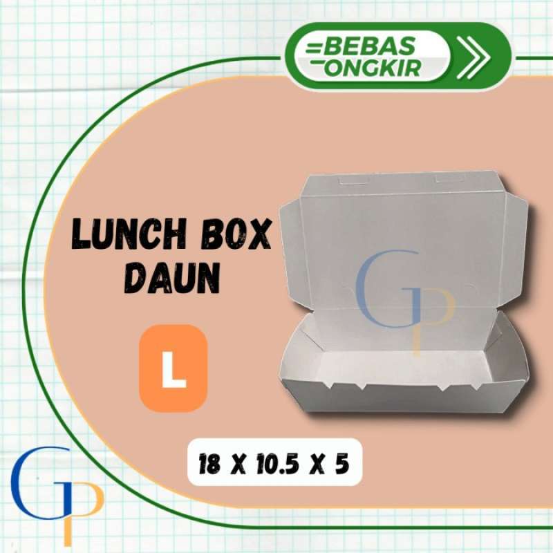 Jual Paper Lunch Box Ukuran L Merk Daun/ Paper Lunch Box Ekonomis di Seller Grace Packaging