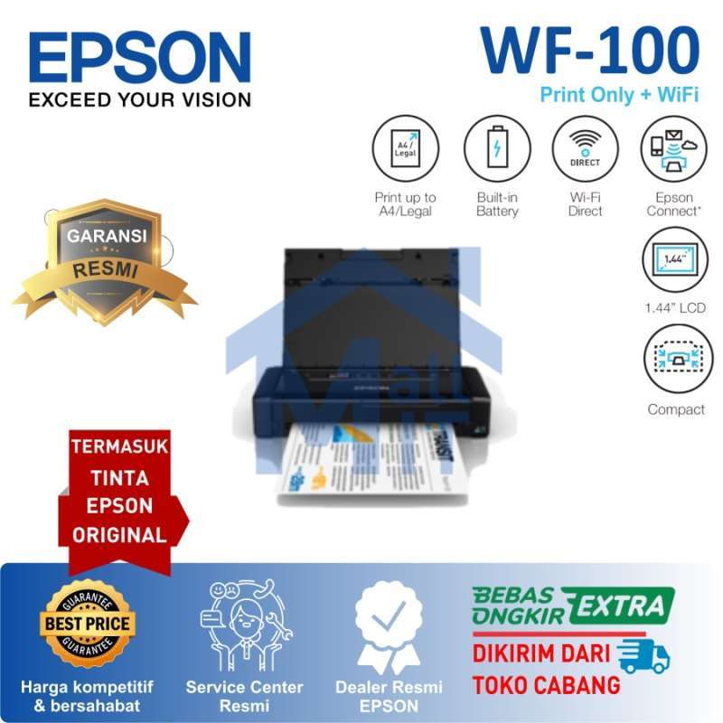 Jual PRINTER EPSON WF100 EPSON WF 100 PORTABLE GARANSI RESMI di Seller