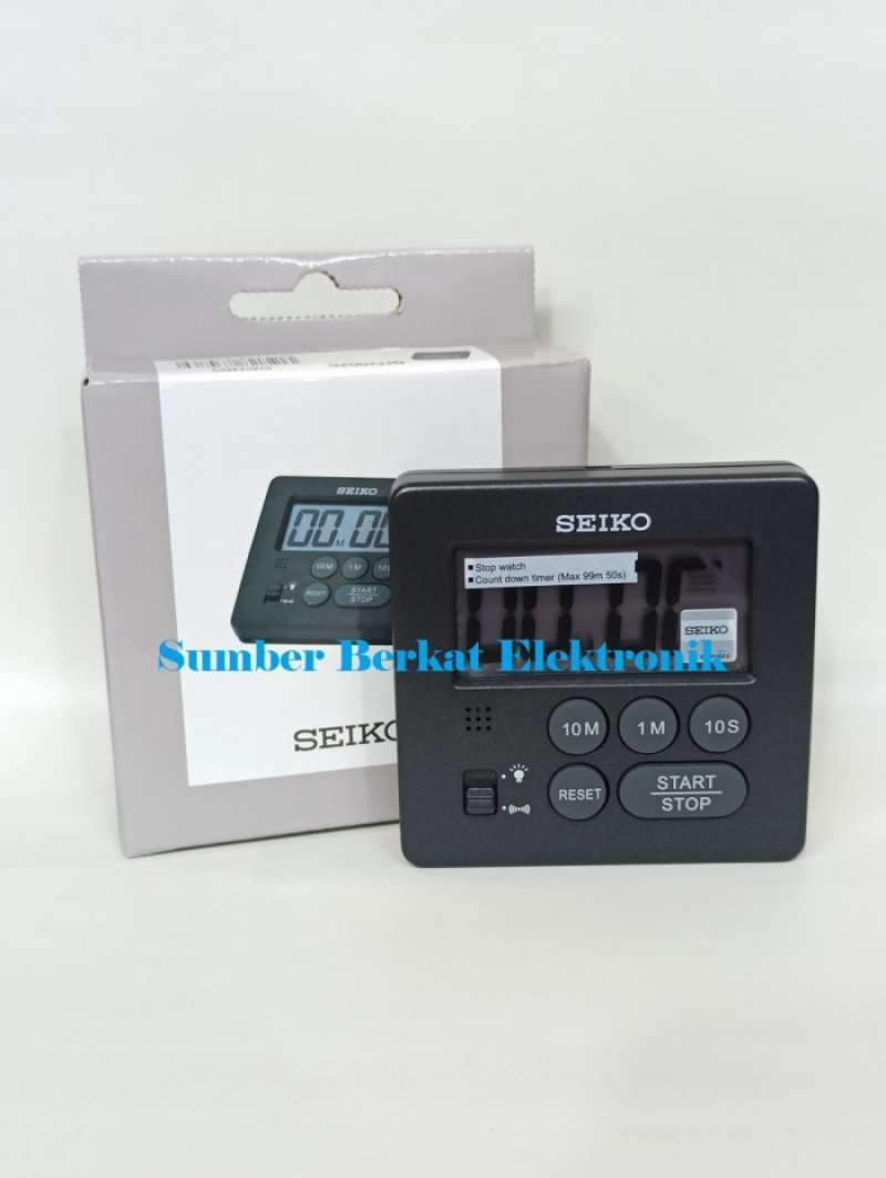 Jual Timer Seiko QHY002K Kitchen Timer Stopwatch Meja QHY002 Black di