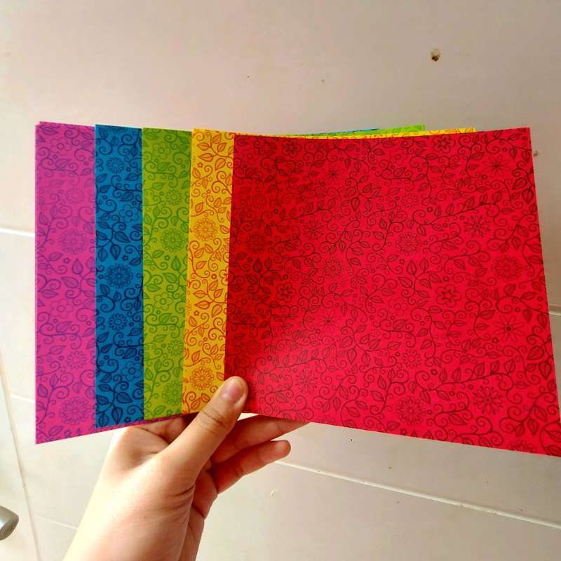Jual ORIGAMI BATIK / KERTAS LIPAT MOTIF BATIK 2 SISI WARNA 1 SISI MOTIF