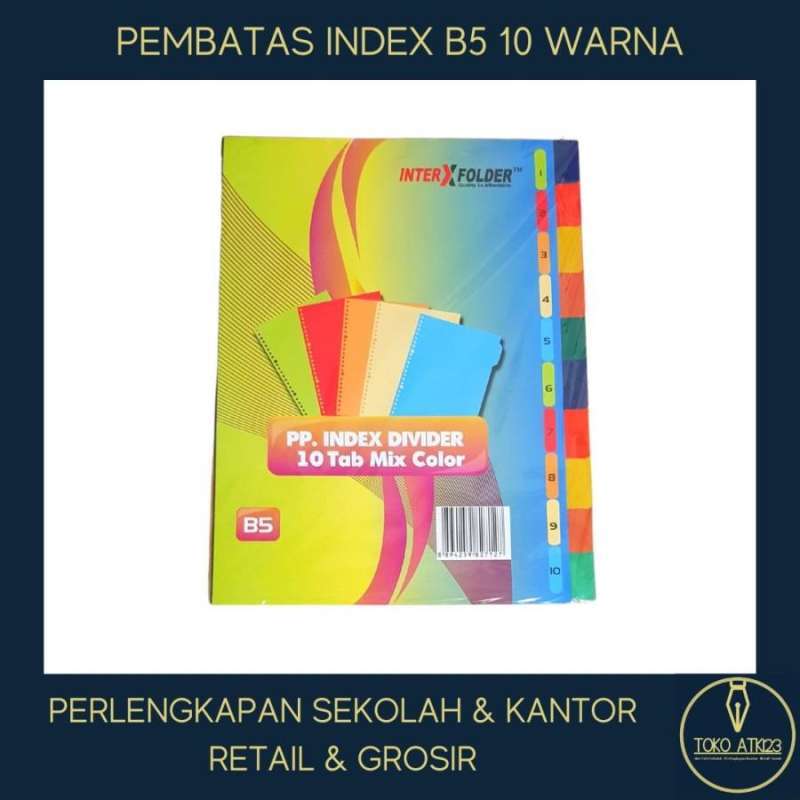 Jual Binder Divider / Pembatas Binder Uk. B5 InterXFolder 10 Warna