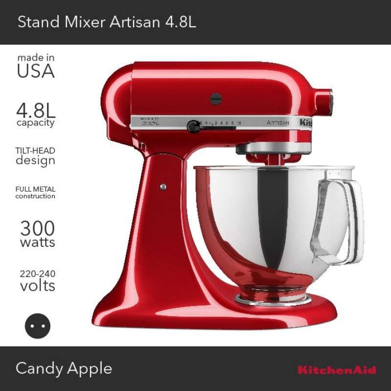 Promo KitchenAid Mixer Artisan Series Candy Apple 5KSM150PSECA Diskon
