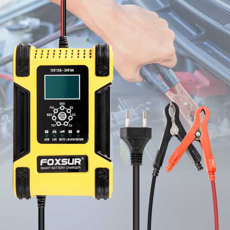 Jual Glo - Foxsur Charger Aki Mobil Lead Acid Charger 12v/24v 6-200ah