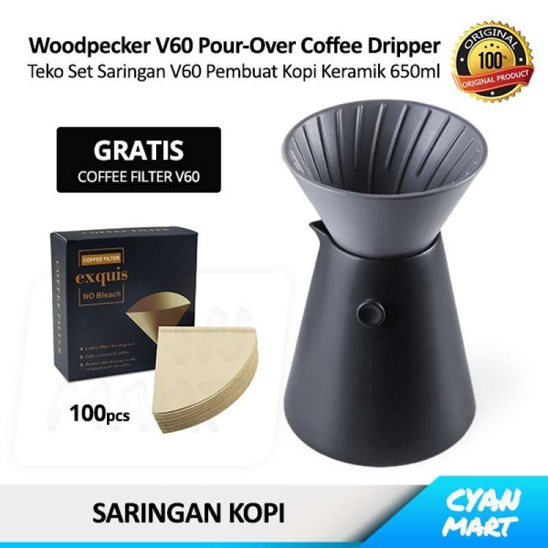Promo Alat Seduh Kopi Woodpecker V60 Pour Over Coffee Dripper Manual