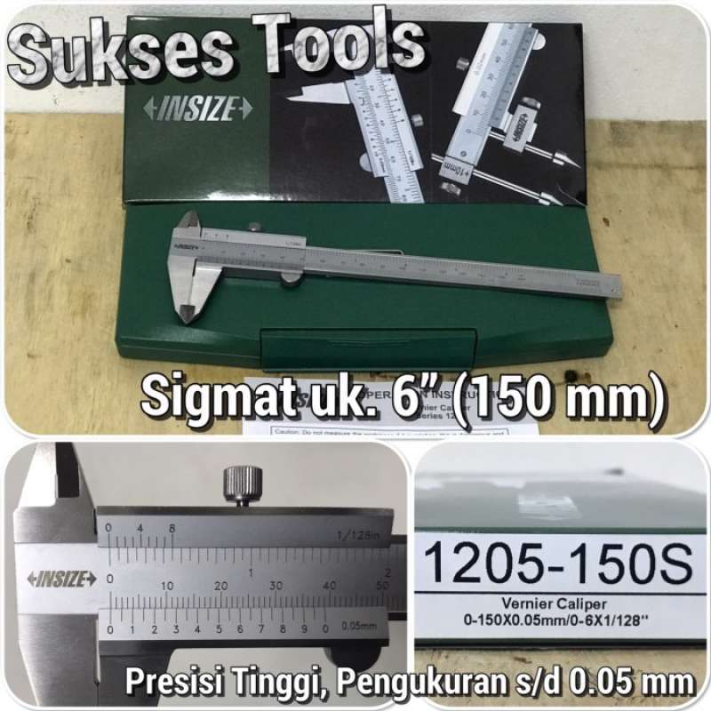 Jual Insize 1205150S Vernier Caliper 6â€ 150 mm Sigmat Jangka Sorong