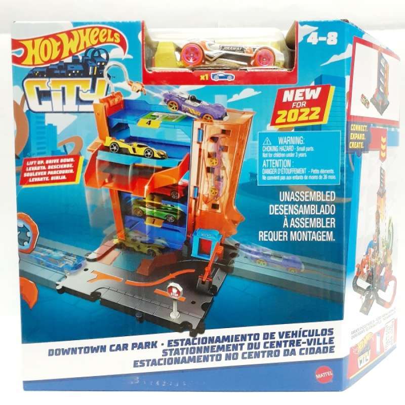Promo Hot Wheels DOWNTOWN CAR PARK Diecast Track Builder HotWheels City