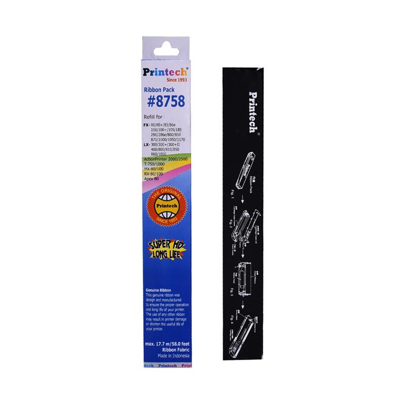Promo Printech 8758 Ribbon Refill for Printer LQ or LX 05055 Black