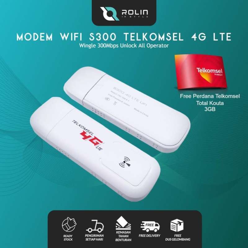 Jual Modem WIFI Wingle S300 Telkomsel 4G LTE 300Mbps dan Kartu Telkomsel di Seller ROLIN STORE