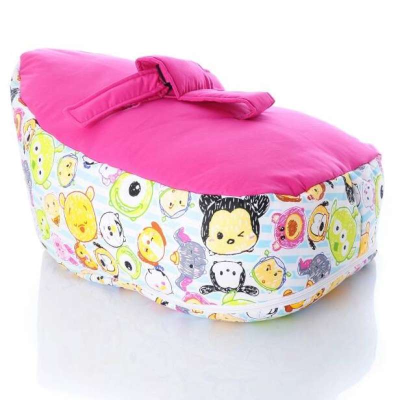 Jual Baby Bean Bag Kasur Atau Sofa Bayi New Tsum Pink di Seller