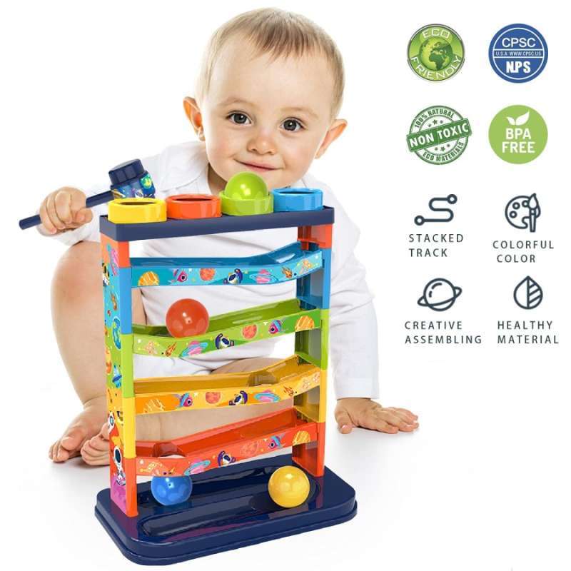 Jual Mainan Edukasi Anak Pound A Ball Rolling Sliding Track Pukul Bola