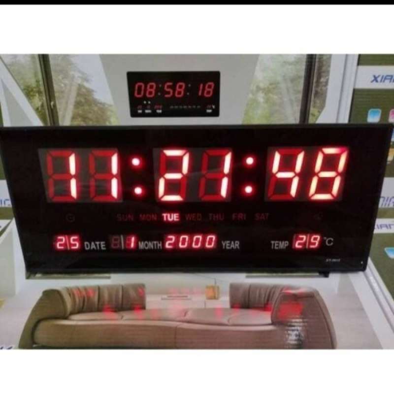 Promo JAM DINDING DIGITAL JH 3615 LED MERAH DENGAN TANGGAL DAN SUHU
