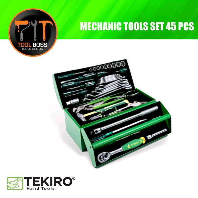 Jual TEKIRO MECHANIC TOOL SET 45 PCS OTOMOTIF TOOLS SET BOX BESI di